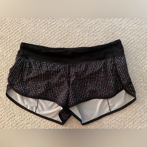 Lululemon speed up black and white shorts